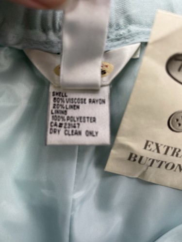 Talbots Dress Pants Women's Size 20 Wide Leg Aqua Linen Blend Lined NWOT - Picture 8 of 24