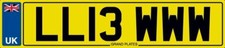 LEWIS NUMBER PLATE LEW LEWS LEWIS'S LL13 WWW PRIVATE CAR REGISTRATION FEES PAID