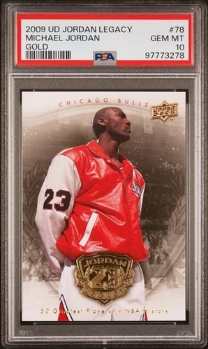 2009 Upper Deck Legacy Gold Edition #78 Michael Jordan PSA 10 Hall of Fame Set