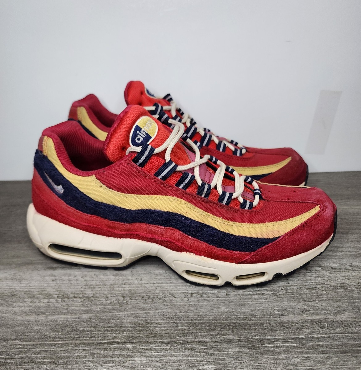【美品】紅牙air N610MB TG Nike Air Max 95 Premium Red Crush Running Shoes 538416-603