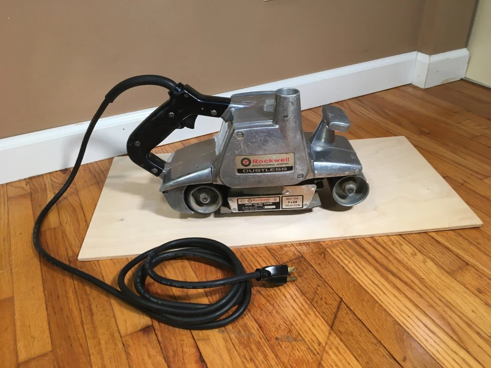 **Vintage MCM ROCKWELL MODEL 360 BELT SANDER DUSTLESS 3 X 24 or 23 3/4 USA WORKS - Image 3 of 4