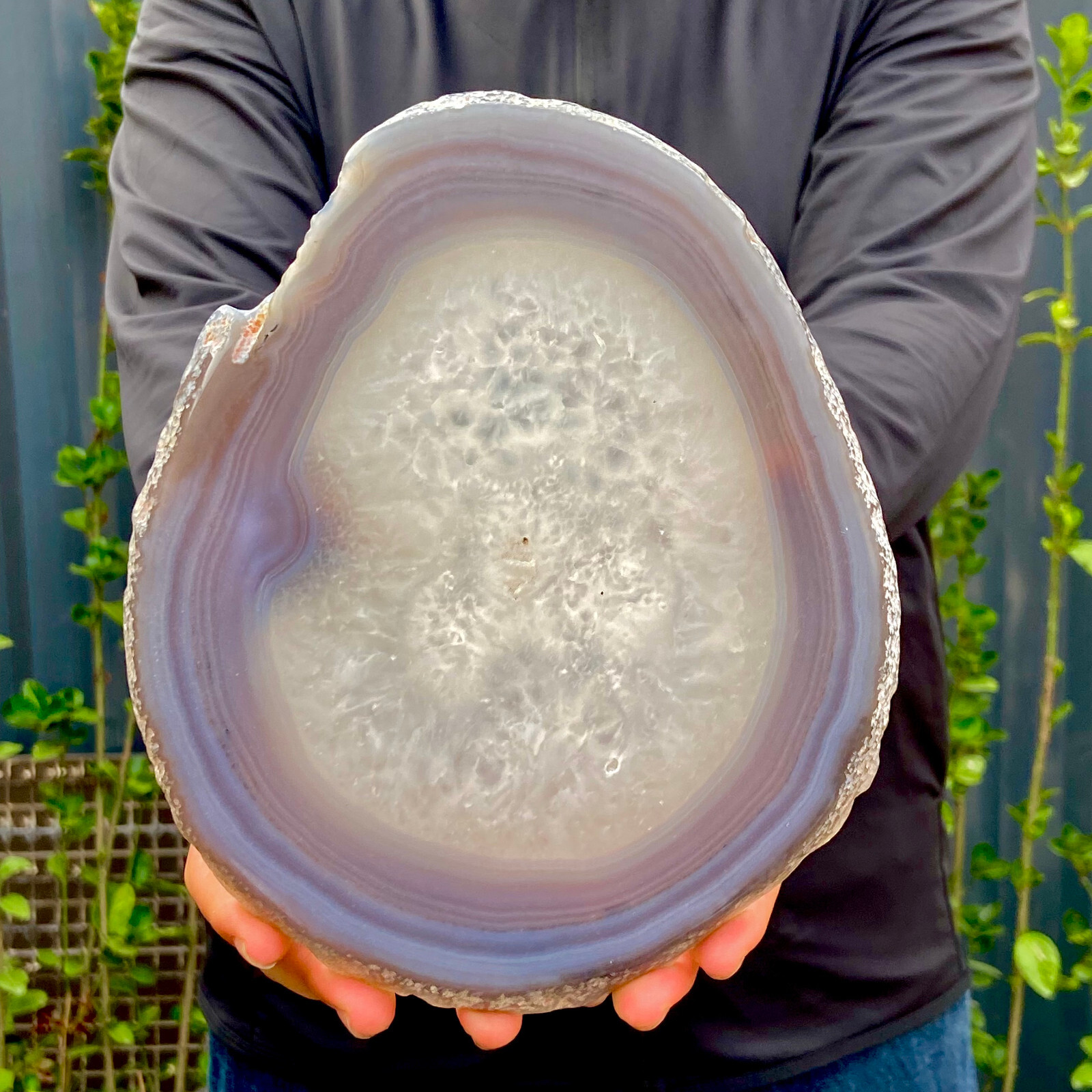 1.8LB Natural Agate Geode Slab Quartz Crystal Mineral Specimen for Reiki