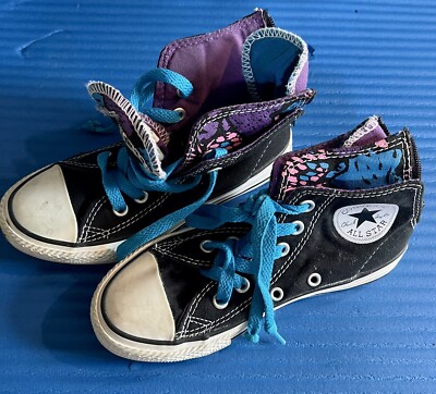 Converse Kids Chuck Taylor Hi Top Sneaker Black Pink Blue Girls