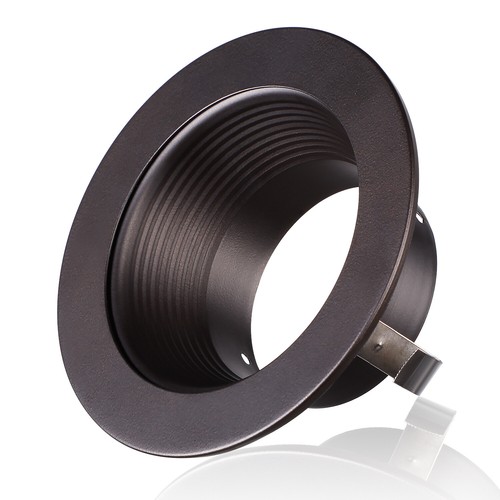 4 inch Oil Rubbed Bronze Metal Step Baffle Trim, Recessed Can Light Trim, 6 PCS - Picture 3 of 7