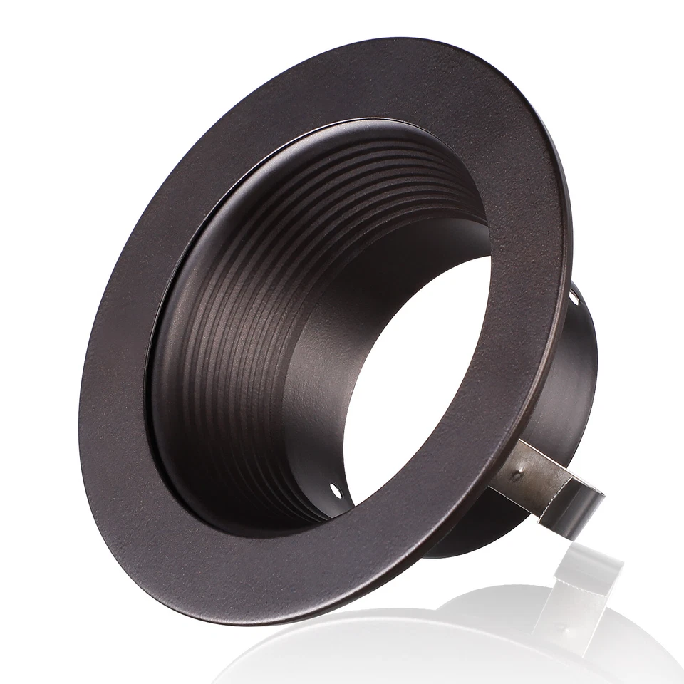 Borde deflector escalonado de metal bronce frotado con aceite de 4 pulgadas, borde de luz de lata empotrada, 6 piezas Foto 3 de 4