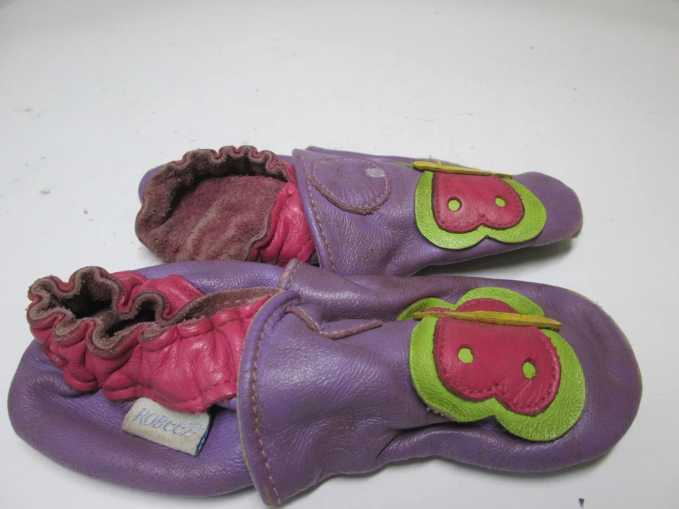 Robeez Baby девочки размер 12-18 месяцев плоский туфли фиолетовый мульти тянуть на логотип обувь - Изображение 3 из 4