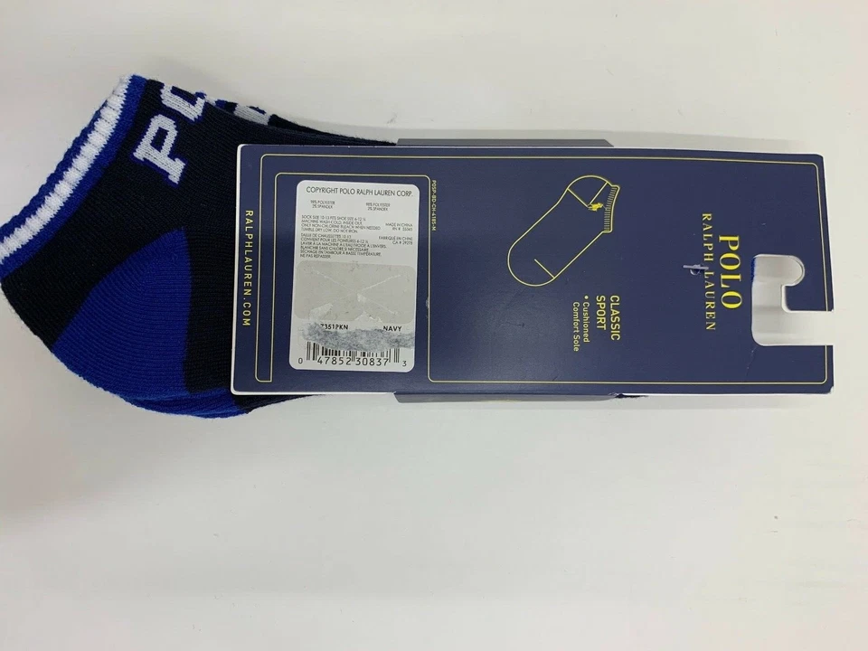 NEW POLO RALPH LAUREN 3 PAIRS CLASSIC SPORT NO SHOW MEN'S SOCKS SIZE 10-13 - Image 2 of 2