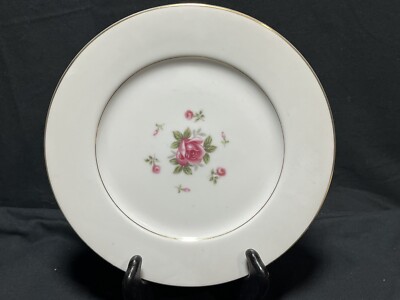 One (1)  Gemini Rose Fine China Dessert Plate