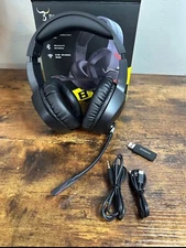 Binnune wireless gaming headset- red & black