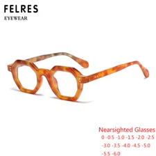 Men Women Polygon Blue Light Blocking Nearsighted Glasses Clear Lens Glasses Hot