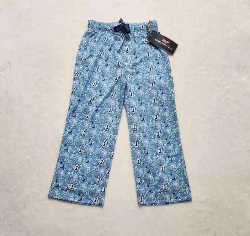 New boys 5 Vineyard Vines football whale knit pajama lounge pants