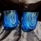 Vintage 70/80's Anchor Hocking Glasses~Colonial Tulip~Lasar Blue~8 Oz~Lo Ball — photo 5