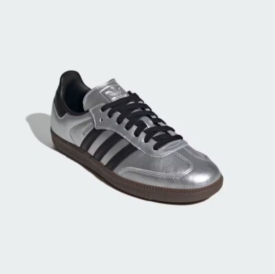 New Adidas Women's Samba OG Shoes - Silver Metallic (JI4218