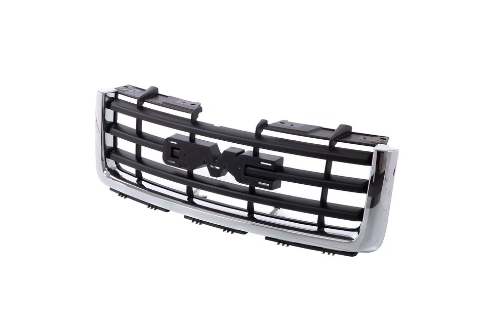 Fits 2007-2013 GMC Sierra 1500 Front Grille Assembly Chrome Shell Black Insert - Imagem 3 de 4
