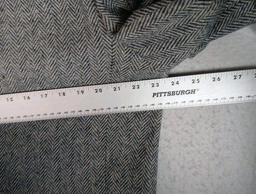 Oakton Ltd. Tweed Wool Blend Mens 46R Sport Coat Grey Blazer Herringbone - Picture 13 of 22