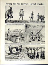 Antique Old Print *0575 World War 1917-18 Flanders Australian Siers R.A.M.C