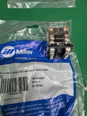 006393 Relay 24 Volt  Ac DPDT MILLER Welder Part NEW OPEN BAG
