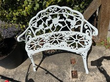 Home Source Cast Iron Garden Bench Metal Frame Patio Chair Outdoor Seating