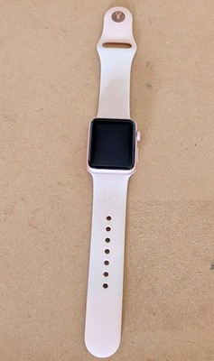 Apple Watch Series 1 WR-IPX7 Aluminum Case 38mm Rose W/ Band BAD BATTERY