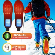 Heated Insoles Foot Warmer - 6000mAh Rechargeable APP Control 3 Heating 6 Timer