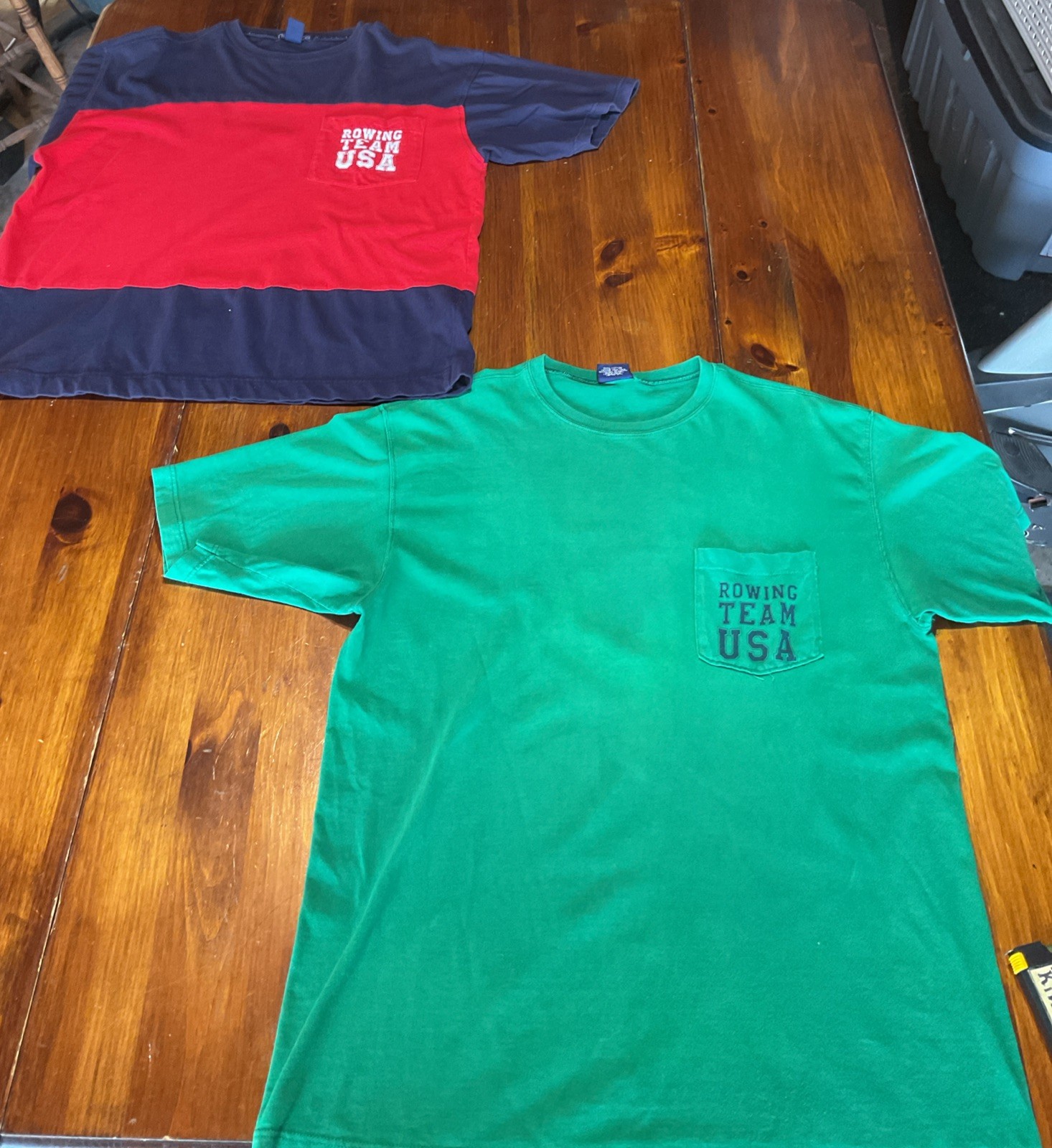 FILA 2 MAGLIETTE VINTAGE NAUTICA ROWING TEAM USA TG L MADE IN ?? anni 90 ottime condizioni