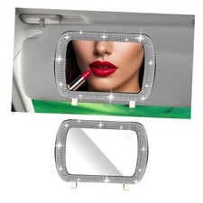 New Bling Mirror for Car Visor with Rhinestone,HD Clip on Sun Visor Mirror for