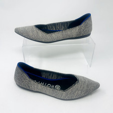 Rothy's The Point Classic Cloud Grey Birdseye Flat Shoes Womens Size 5.5 Neutral