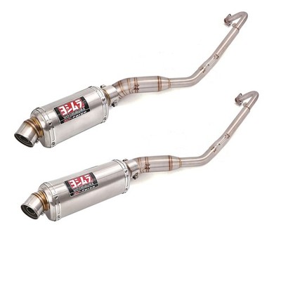 For Kawasaki Z125 Z125 Pro Exhaust Header Pipe Link Sliver Mufflers Whole System