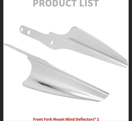 Front Fork Mount Wind Deflectors Fit For Harley Road King Electra Street Glides - Picture 5 of 6