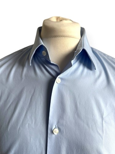 HUGO BOSS Regular Fit Easy Iron Stretch Light Blue Men’s Long Sleeve Shirt L 16” - Picture 4 of 24