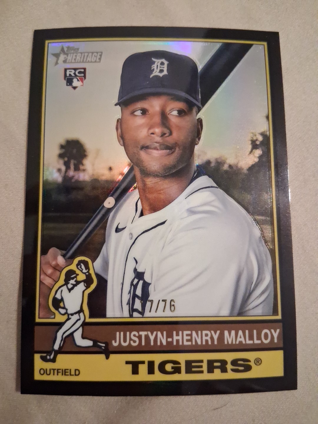 2025 Topps Heritage - Justyn-Henry Malloy #305 Chrome Black Border /76 (RC)