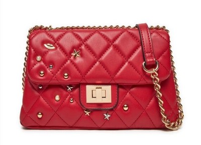 ALDO FAREVER RED QUILTED GOLD CHAIN CROSSBODY-SHOULDER BAG