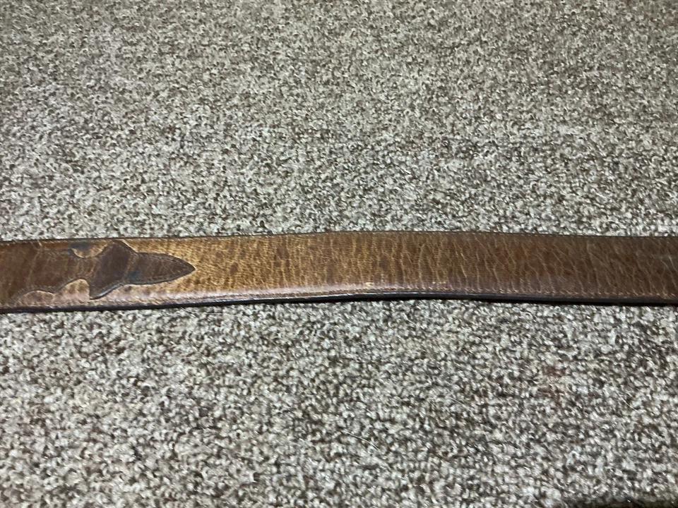 Пояс Lucchese Classic 38 W2241 гладкая бешеная собака козлиная кожа 1 1/2 дюйма западный Техас - Изображение 4 из 4