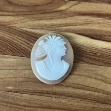 Victorian Cameo Loose Carved Shell Greek Goddess Antique