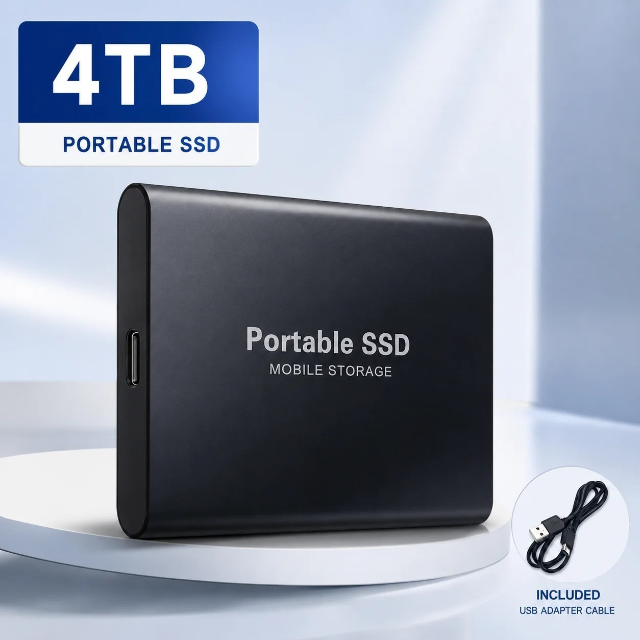 Portable External SSD USB 3.0 Type C Hard Drive for Laptop PC Mac