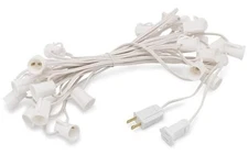 25Ft Christmas Light String Set, C7 Outdoor String Light Stringer, E12 Sockets 