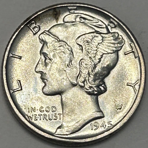 1945 Mercury Dime — Uncirculated MS+ Gem 💎