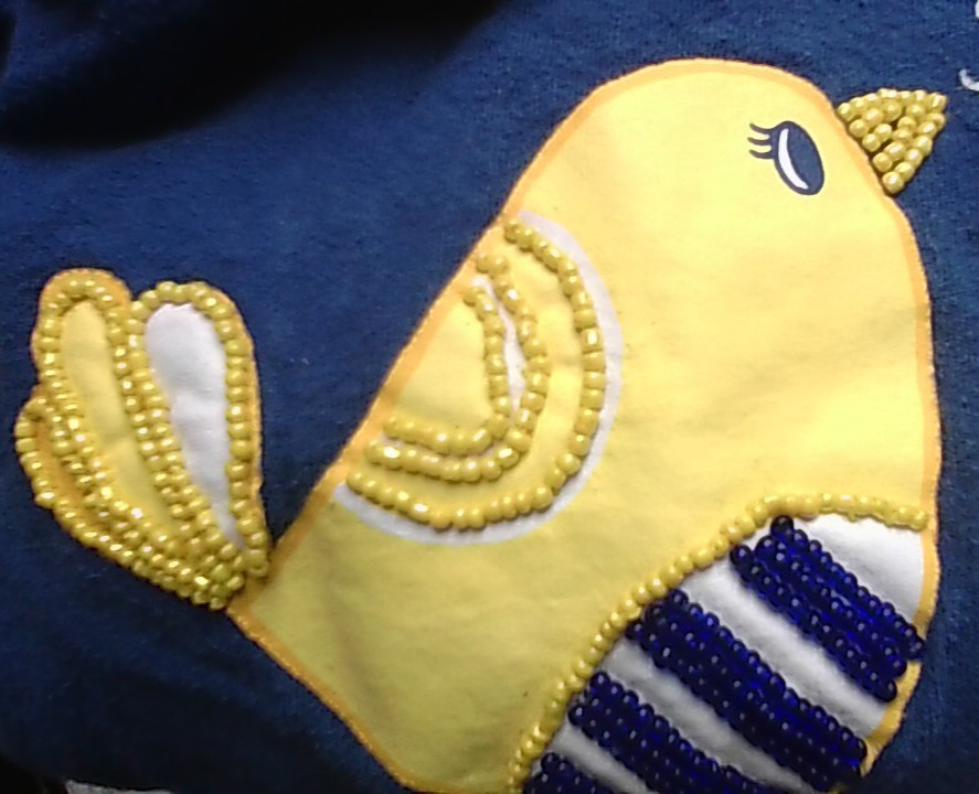 BEADED BIRD Gymboree "Life is a Song" T-Shirt Yellow/Navy Sz 6 Happy Sing Music image 3