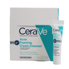 15 PACK CeraVe Acne Foaming Cream Cleanser 4 BPO 0.34 FL Oz/10ml Each