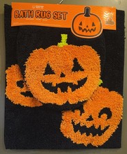 Boneyard Bath Co. Jack -O'-Lantern 2PC Halloween Bath Rug Set