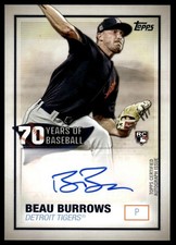 2021 Topps #70YA-BBU Beau Burrows 70 Years of Baseball Autographs