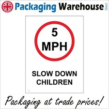 SIGN 5 MPH Slow Down Children Five Miles Per Hour School Playing Area TR209A