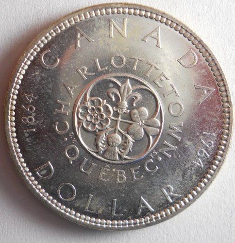 1964 CANADA DOLLAR - AU/UNC - Excellent Silver Crown Coin - Lot #A7