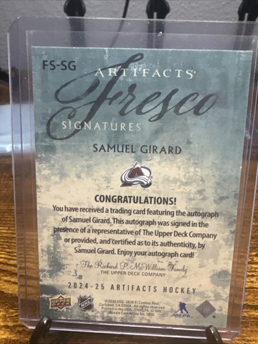 2024-25 UD Artifacts Hockey Samuel Girard Fresco Signatures Auto #FS-SG - 第 2/2 張圖片