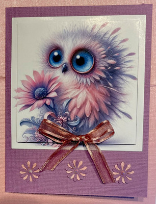 4 Stampin Up! OWL Purples Flowers Blank Any Occassion DIY Greeting Card Kit