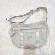 Skechers Women’s Gray Nylon Shoulder Bag Zip Closure Adjustable Strap Pockets