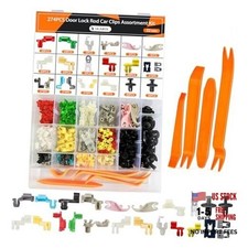 274Pcs Door Lock Rod Clips Assortment Kit, 22 Sizes Hood Latch Locking Push