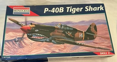 1995 Monogram 1/48  P-40B TIGER SHARK Airplane Model Kit #5209 