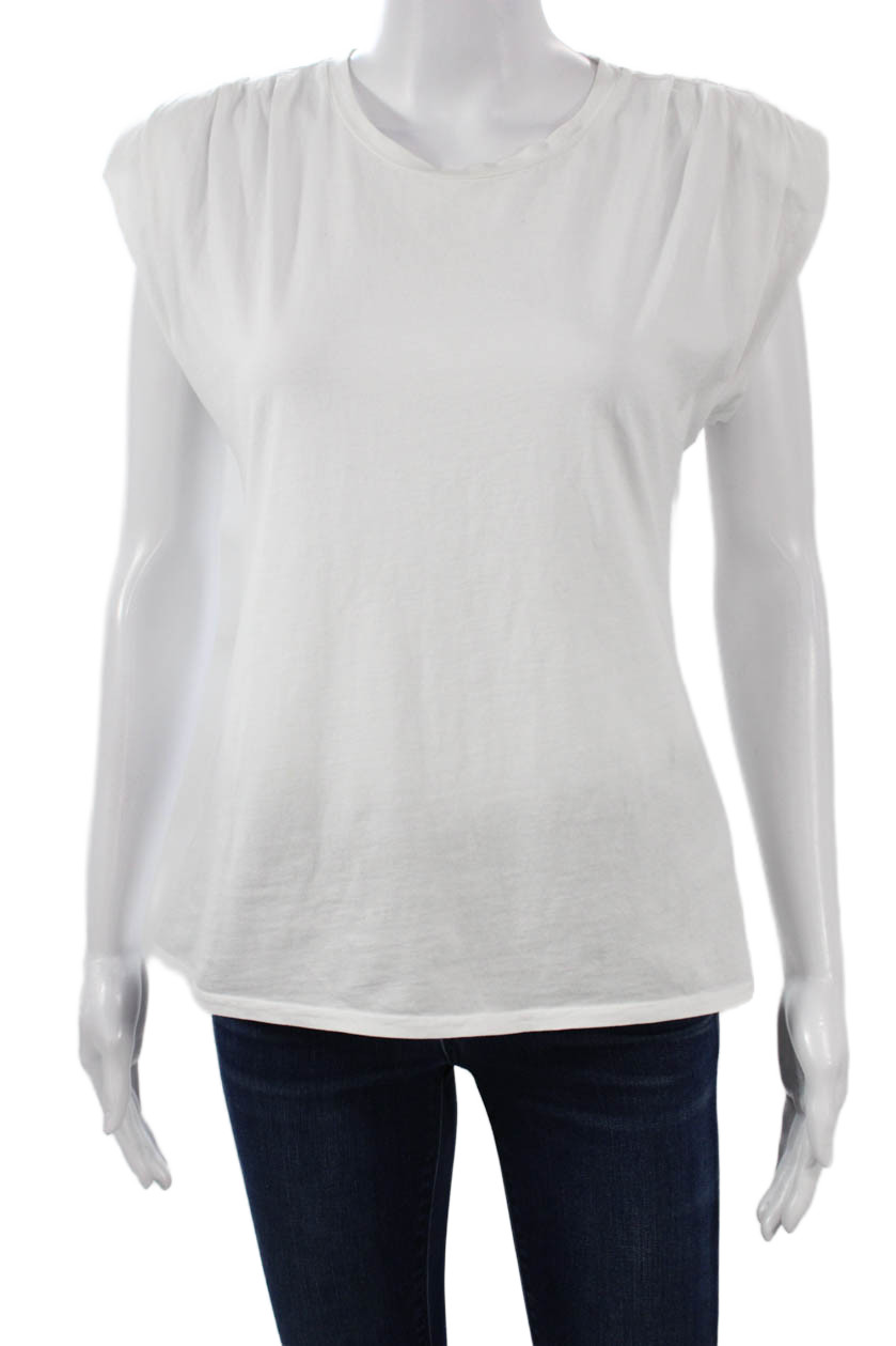 St Roche Women Basic White Supima Cotton T-Shirt Short Sleeve Crew Neck Size XSFree Shipping in US $100+ Orders | $6.95 Orders Below