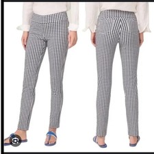 J.McLaughlin Blue White Gingham Stretch Leggings Womens 12 Tummy Control Pants